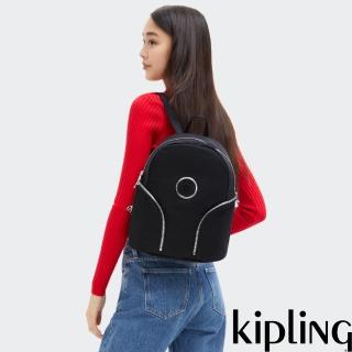 【KIPLING官方旗艦館】時尚黑大容量後揹包-THE CITY S