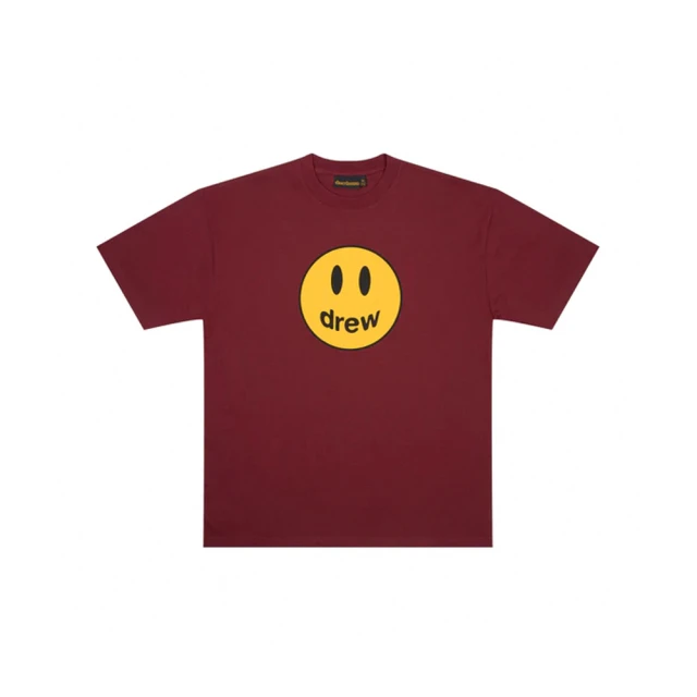 Drew house FW22 mascot ss tee burgundy 笑臉 酒紅 上衣 DH-HJ2121-MCBG