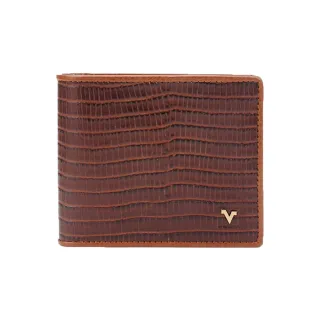 【Valentino Rudy 范倫鐵諾.路迪】動物紋 5卡 1窗格 皮夾/男夾/短夾(棕色)