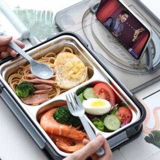 【MY LIFE 漫遊生活】現貨 附餐具分格便當盒※(不鏽鋼/附餐具/分隔/多功能/便當盒/售完不補)