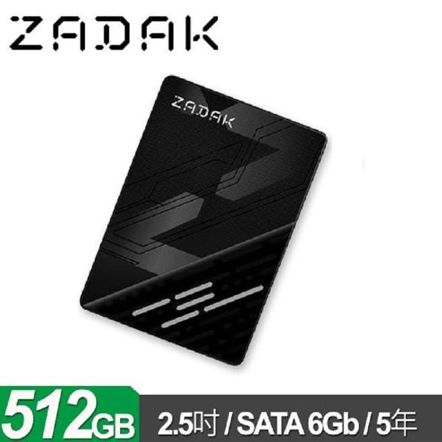 【Apacer 宇瞻】ZADAK TWSS3 512GB 2.5吋 SATA SSD固態硬碟(讀：560Ms/寫：540Ms)