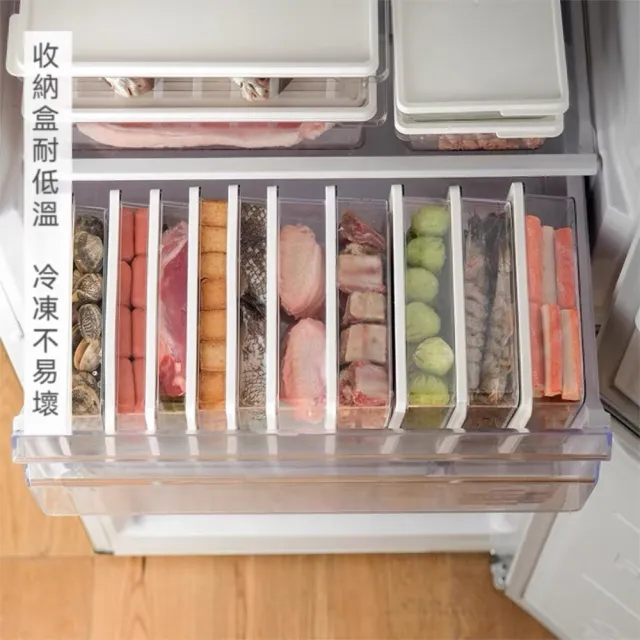 【Dagebeno荷生活】日式可疊加耐低溫冰箱收納盒 透明材質食品密封分裝保鮮盒(七件套C款)