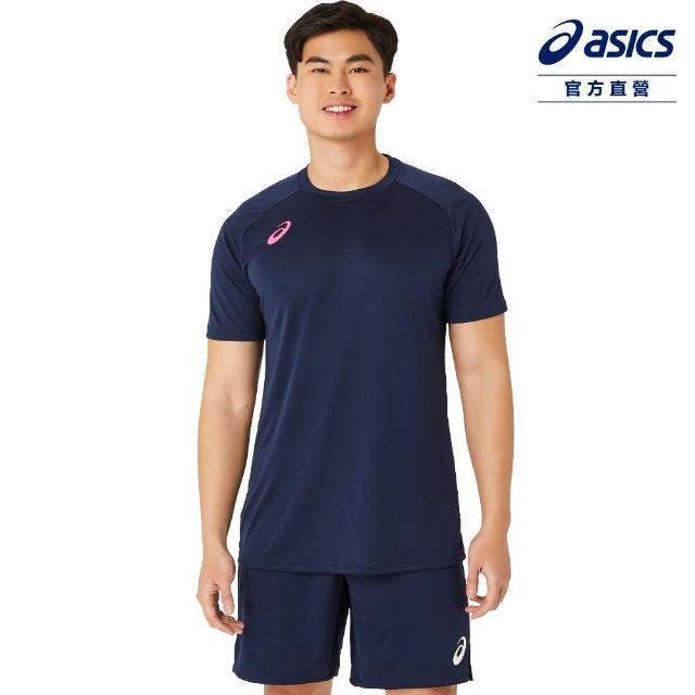 【asics 亞瑟士】短袖上衣 男女中性款 日本版 排球上衣(2053A192-400)