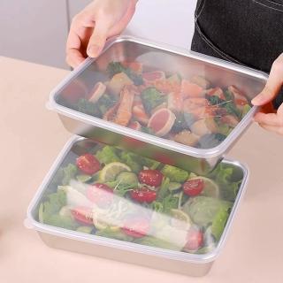 【德利生活】升級帶蓋不鏽鋼多用途保鮮盒-大號(密封盒 冰箱收納 烤箱可用 透明保鮮盒)