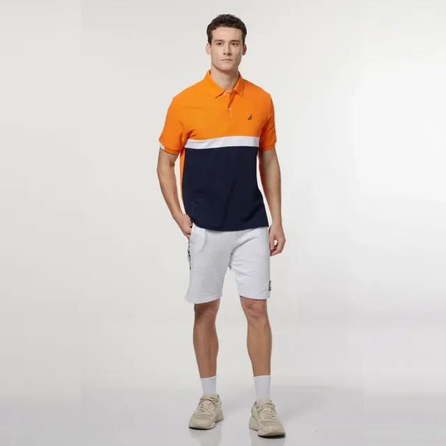 【NAUTICA】男裝 品味非凡棉質短袖POLO衫(橘色)