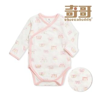 【奇哥】Chic a Bon 嬰幼童裝 彩虹兔兩段式調節肚衣兔裝/包屁衣-鋅纖維布(0-6個月)