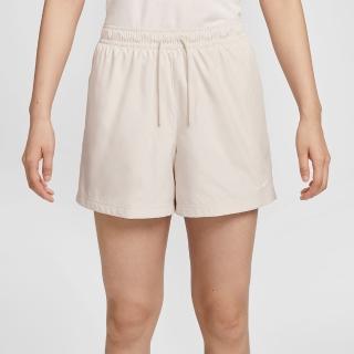 【NIKE 耐吉】短褲 女款 運動褲 AS W NSW MR ESSNTL WVN SHORT 米白 FV7558-104