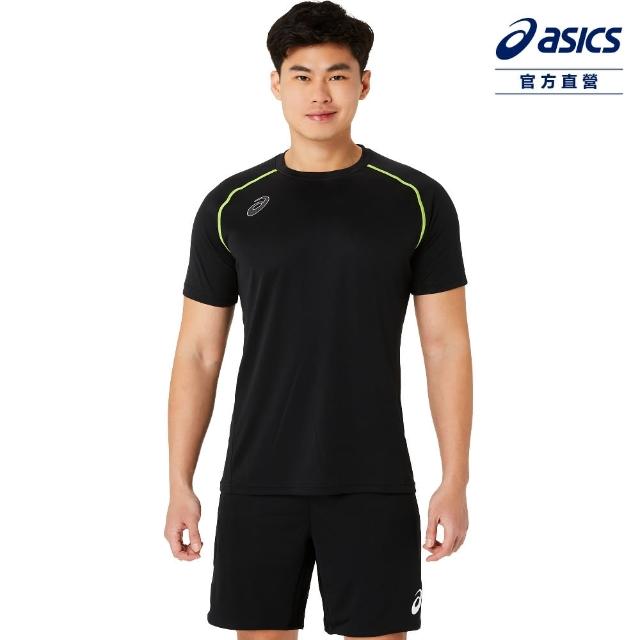 【asics 亞瑟士】短袖上衣 男女中性款 日本版 排球上衣(2053A186-001)