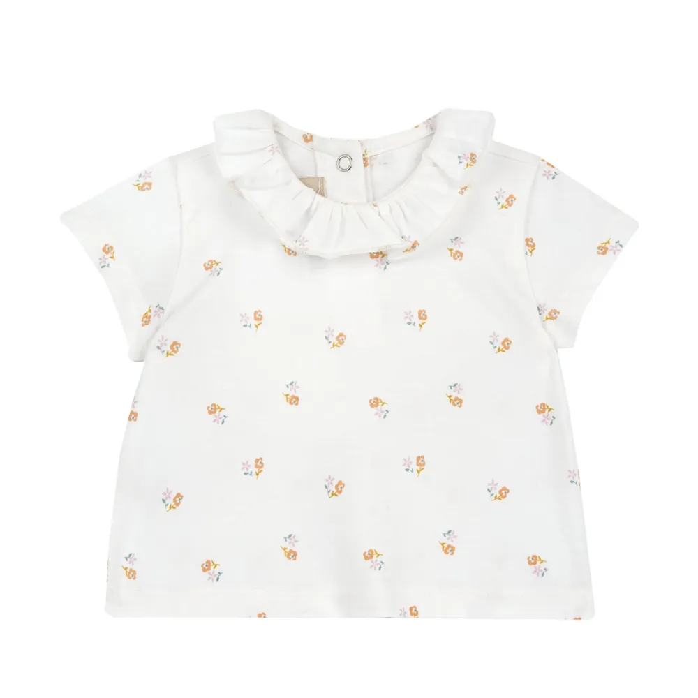 【Chicco】24SS童裝-SB 花綻-印小花朵短袖上衣