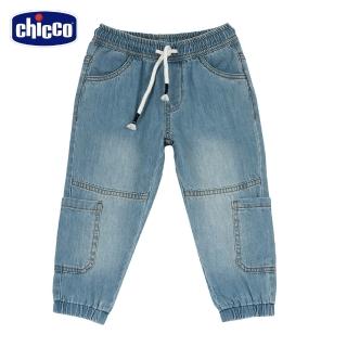 【Chicco】24SS童裝-歡樂動物-薄牛仔束口長褲