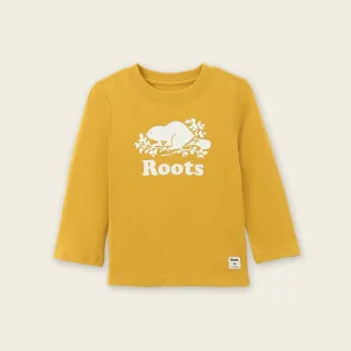 【Roots】Roots小童-絕對經典系列 海狸LOGO有機棉長袖上衣(蜂蜜金黃)