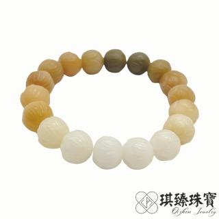 【琪臻珠寶】天然菩提根漸層設計蓮花雕刻款手珠手鍊(菩提12-13mm 漸層蓮花雕刻設計款 隨機出貨 母親節禮物)