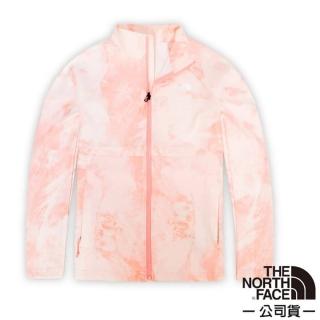 【The North Face】女 WindWall 可調節防風防潑水外套.軟殼夾克.輕量機能運動風衣(49ET-LX3 粉 N)