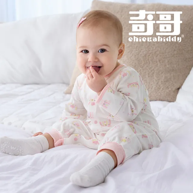 【奇哥】Chic a Bon 嬰幼童裝 彩虹兔長袍妙妙裝/連身衣-鋅纖維布(3-12個月)