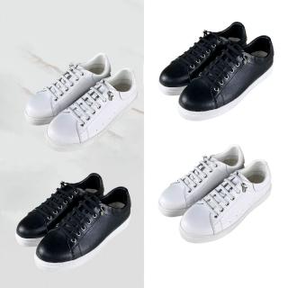 【FUFA Shoes 富發牌】經典皮革時尚帆布鞋-黑/白 1DH007(女鞋/小白鞋/帆布鞋/休閒鞋/真皮鞋/皮革鞋)