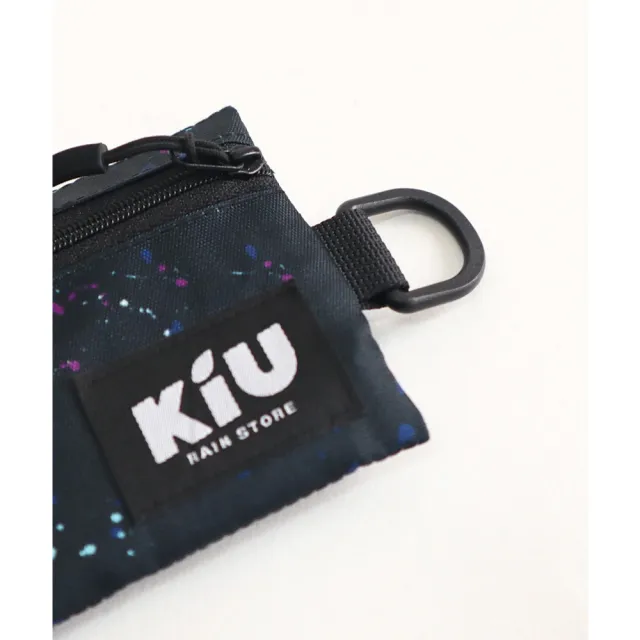 【KIU】雙11 日本 戶外活動必備-快速取物透明窗、D型環、防水卡包/零錢包(283-900 黑色)