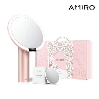 【AMIRO】Oath自動感光LED化妝鏡-綺夢花園禮盒-薄霧粉(美妝鏡 彩妝鏡 情人節禮物 禮盒 送禮)