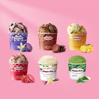 【Haagen-Dazs 哈根達斯】法式驚艷馬卡龍迷你杯 or 雪糕 12入組(全新口味香草藍莓馬卡龍甜蜜上市)