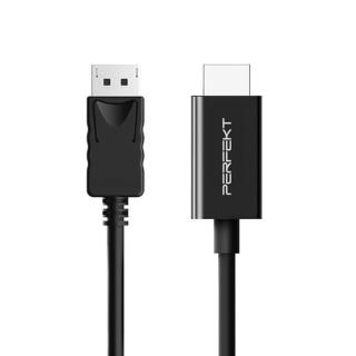 【PERFEKT】DisplayPort 轉 HDMI 影音訊號轉接器 DP 公 / HDMI 公 100cm 1公尺 1m DH-4k20100