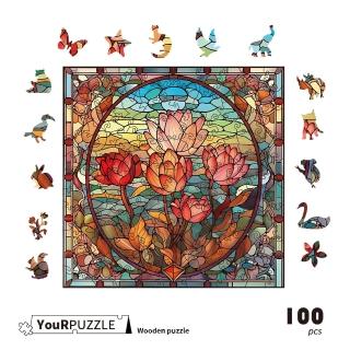 【YouRPUZZLE】湖畔之韻(檢驗合格 不規則木製拼圖 AI繪製)