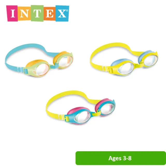 【寶盒百貨】INTEX 2入 兒童泳鏡 運動潛水鏡(游泳眼鏡 防水泳鏡 護目鏡 適合 3-8 歲兒童)
