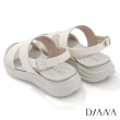 【DIANA】4.5cm輕量透氣幾何設計寬帶厚底涼鞋(牛奶)