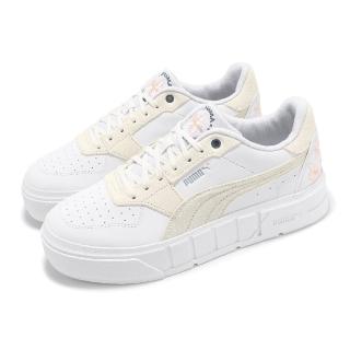 【PUMA】休閒鞋 Cali Court Embroidery W 女鞋 白 皮革 刺繡 厚底(398828-02)