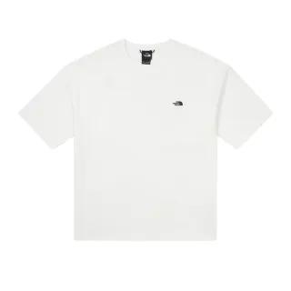 【The North Face 官方旗艦】北面UE男款白色純棉落肩設計舒適休閒短袖T恤｜885RFN4(上衣/LOGO)