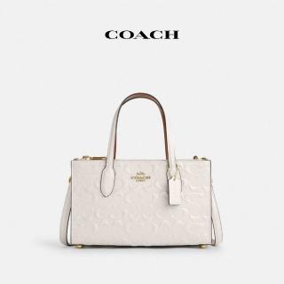 【COACH蔻馳官方直營】NINA經典Logo皮革小號托特包-IM/粉筆白色(CT854)