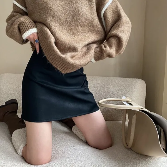 【巴黎精品】現貨+預購 女皮裙半身裙A字裙網紗裙短裙百褶裙子大碼洋裝休閒大尺碼女裝(高腰包臀3色a1ga47)