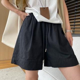 【巴黎精品】現貨+預購 休閒褲寬管短褲(天絲棉抽繩寬鬆女褲子3色a1ga24)