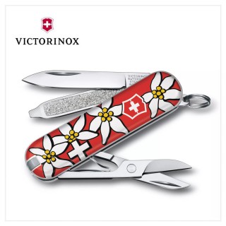 【VICTORINOX 瑞士維氏】瑞士刀 58mm/7用/瑞士國花(0.6223.840)