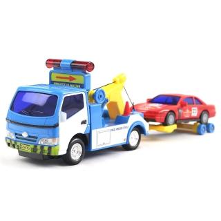 【寶盟】模擬磨輪動力車系列-拖吊車加跑車組合(玩具車)