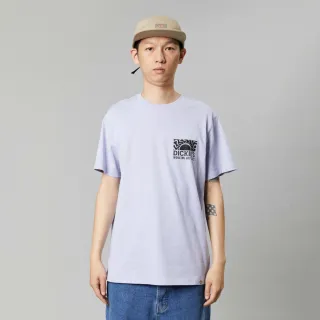 【Dickies】男女款宇宙藍紫色純棉胸前太陽圖案Logo印花短袖T恤｜DK013129H18