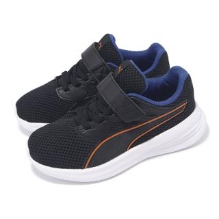 【PUMA】慢跑鞋 Transport Block AC PS 中童 黑 橘 緩衝 魔鬼氈 運動鞋(389702-01)