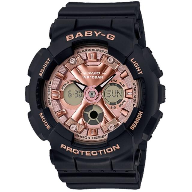 【CASIO 卡西歐】BABY-G 時尚雙顯腕錶 禮物 雙11(BA-130-1A4)