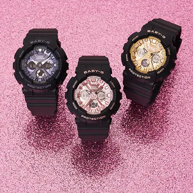 【CASIO 卡西歐】BABY-G 時尚雙顯腕錶 禮物 開學(BA-130-1A4)