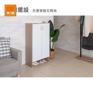 【特力屋】瑪雅質感二門鞋櫃 雪花白