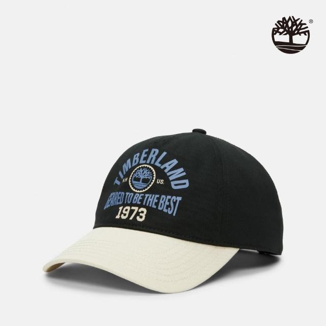 【Timberland 官方旗艦】中性黑色粗體字圖案棒球帽(A5ZJA001)