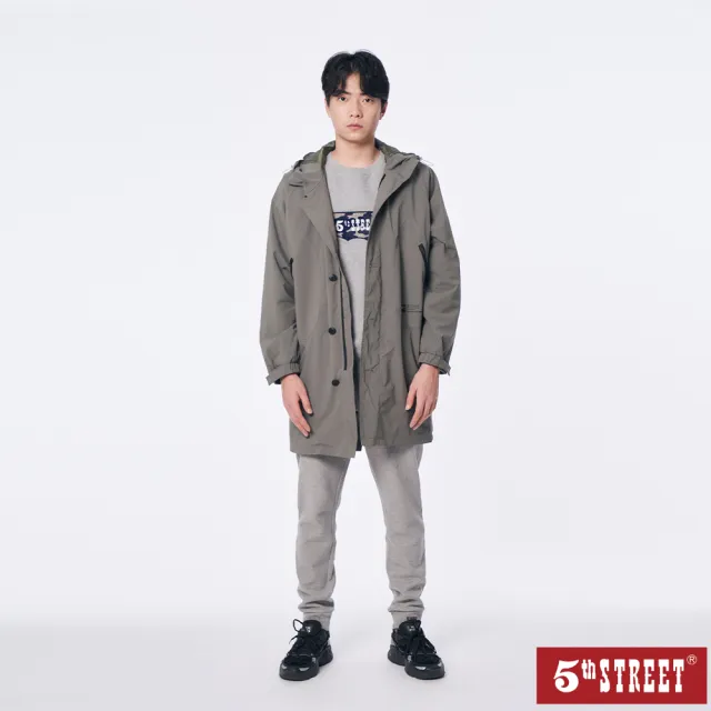 【5th STREET】中性 長版外套 機能外套 綠色(510626)