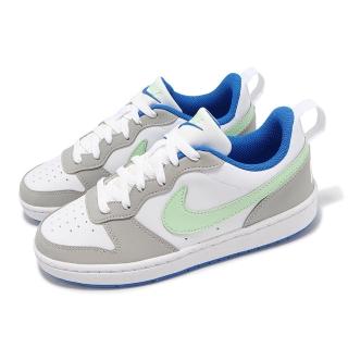 【NIKE 耐吉】休閒鞋 Court Borough Low Recraft GS 大童 女鞋 灰 藍 皮革(DV5456-005)