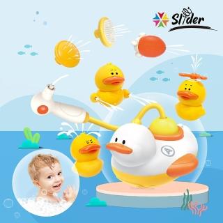 【Slider】呱呱鴨家族電動套裝組(浴室戲水洗澡玩具)