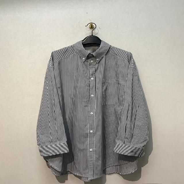 【巴黎精品】現貨+預購 襯衫長袖上衣(條紋長版寬鬆純棉女裝a1er41)