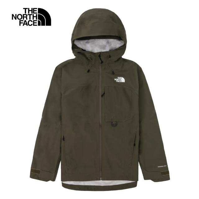 【The North Face 官方旗艦】北面男款灰綠色FUTURELIGHT防水透氣連帽衝鋒衣｜89ZJ21L(外套)