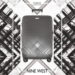 【NINE WEST】TADEO經典橫條 24吋前開式防爆耐摔可擴充旅行行李箱 NW31269(鐵灰色)