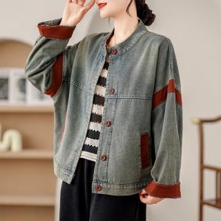 【BRIGA ZBJB156-3325】BRIGA ZBJB156-3325設計師做舊水洗牛仔長袖大碼寬鬆外搭外套(ZBJB156-3325)