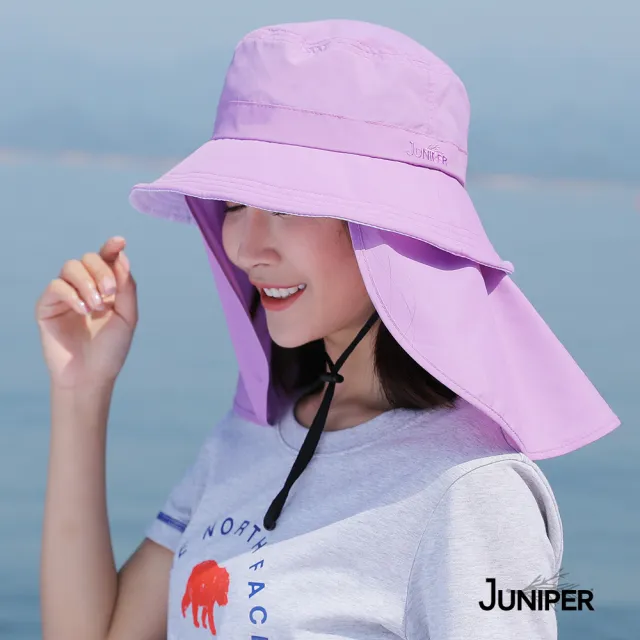 【Juniper 朱尼博】JUNIPER 抗UV防潑水防曬可拆式披風淑女遮陽帽 J7499(帽子_遮陽帽_防曬帽_披風帽)