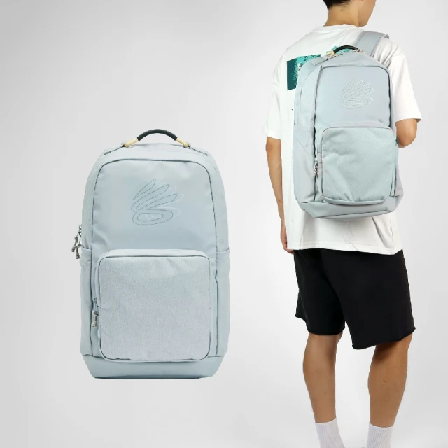 UNDER ARMOUR 後背包 Curry Splash Backpack 灰藍 15吋 多夾層 咖哩 筆電包 肩背包 背包(1387544011)