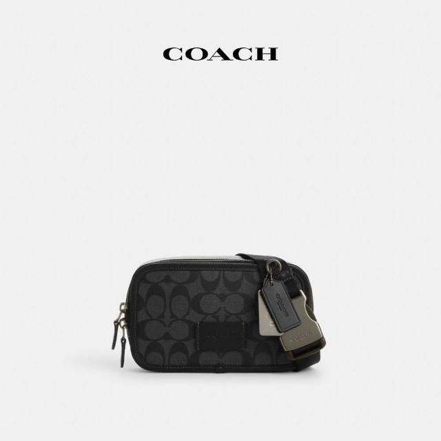 【COACH】蔻馳官方直營 WYATT經典Logo腰包-炭黑色/黑色(CM106)