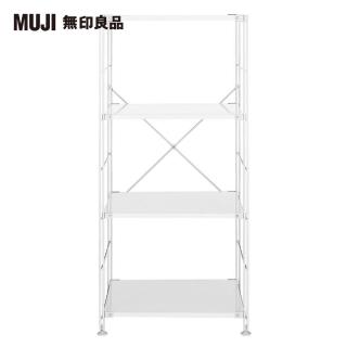 【MUJI 無印良品】SUS鋼製層架組/亮面淺灰/中(大型家具配送)